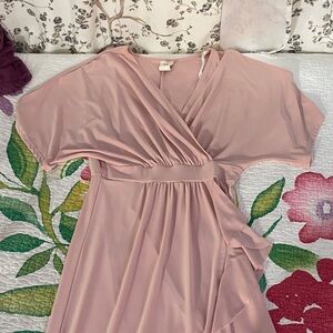 Wrapper Blush Asymmetrical Dress